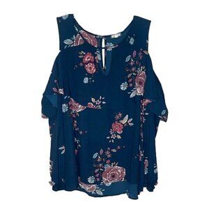 ❤️ 🆕 EYESHADOW Floral Blouse Size 2X